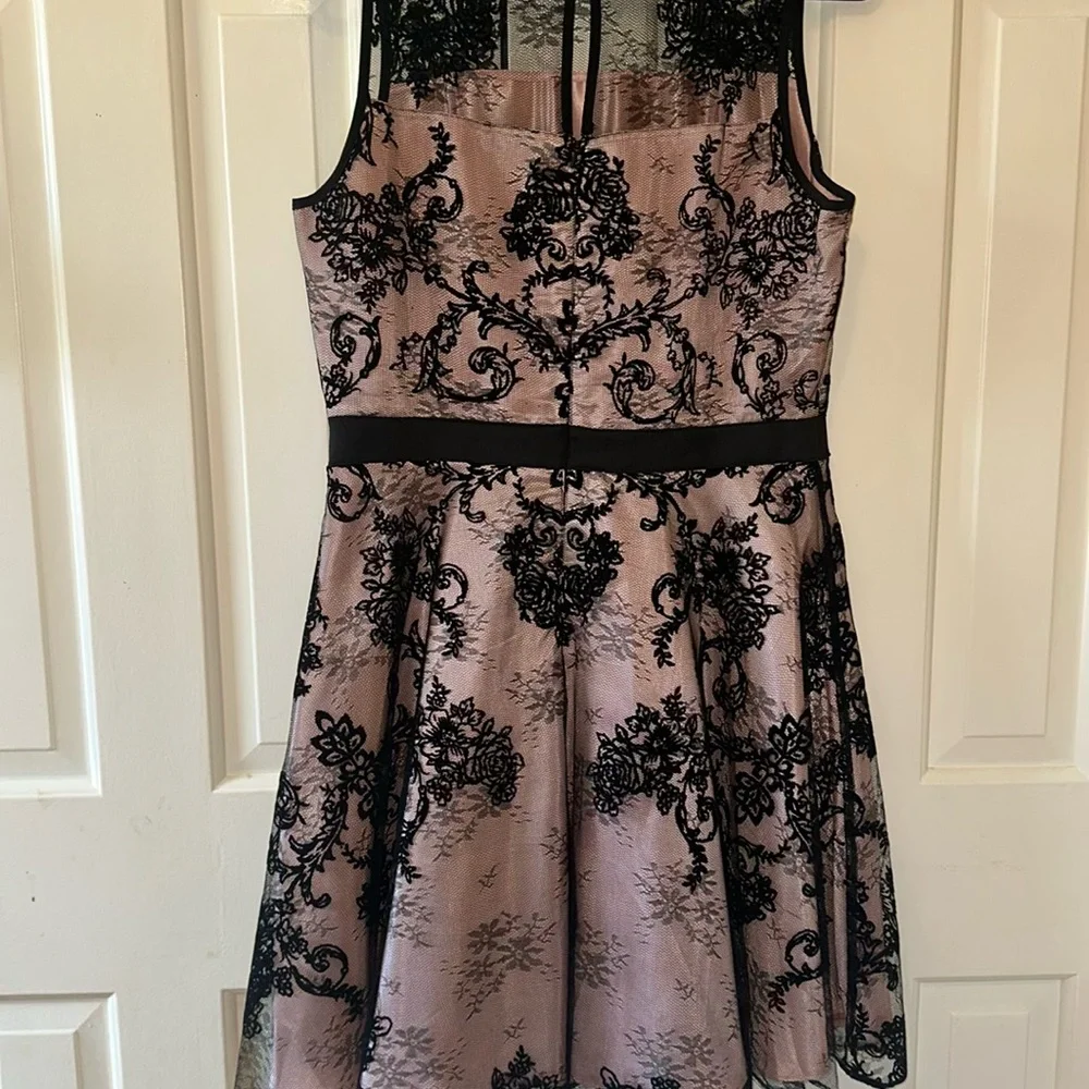 Elegant Black and Pink Dress - Picture 2 of 3